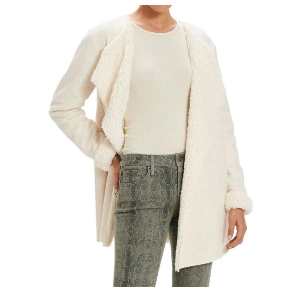 UGG cream fur trim winter coat sz M